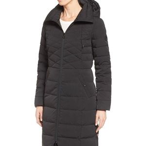 Bernardo Quilted Long Coat with EcoPlume Fill